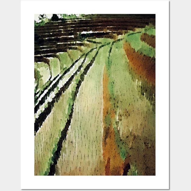 Terrace Paddy Fields watercolor Wall Art by Banyu_Urip